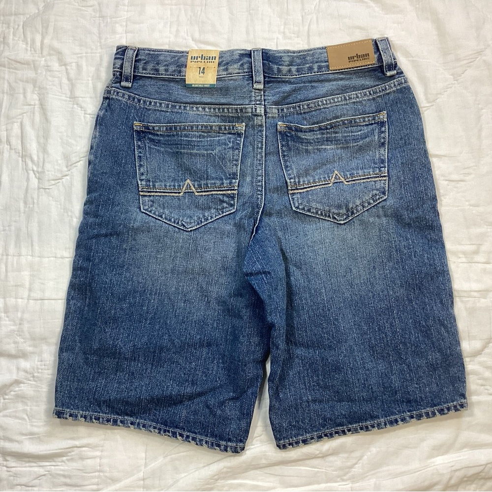 NWT Boys Urban Pipeline Denim Jean Shorts 14 Reg Adjustable Waist.
